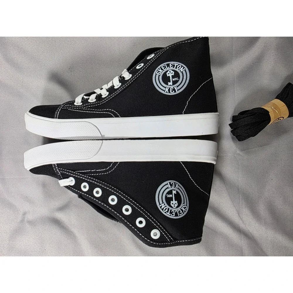 C1RCA Gravel Skeleton Key High Top Sneakers Mens 6 Black White Skate Shoes NEW